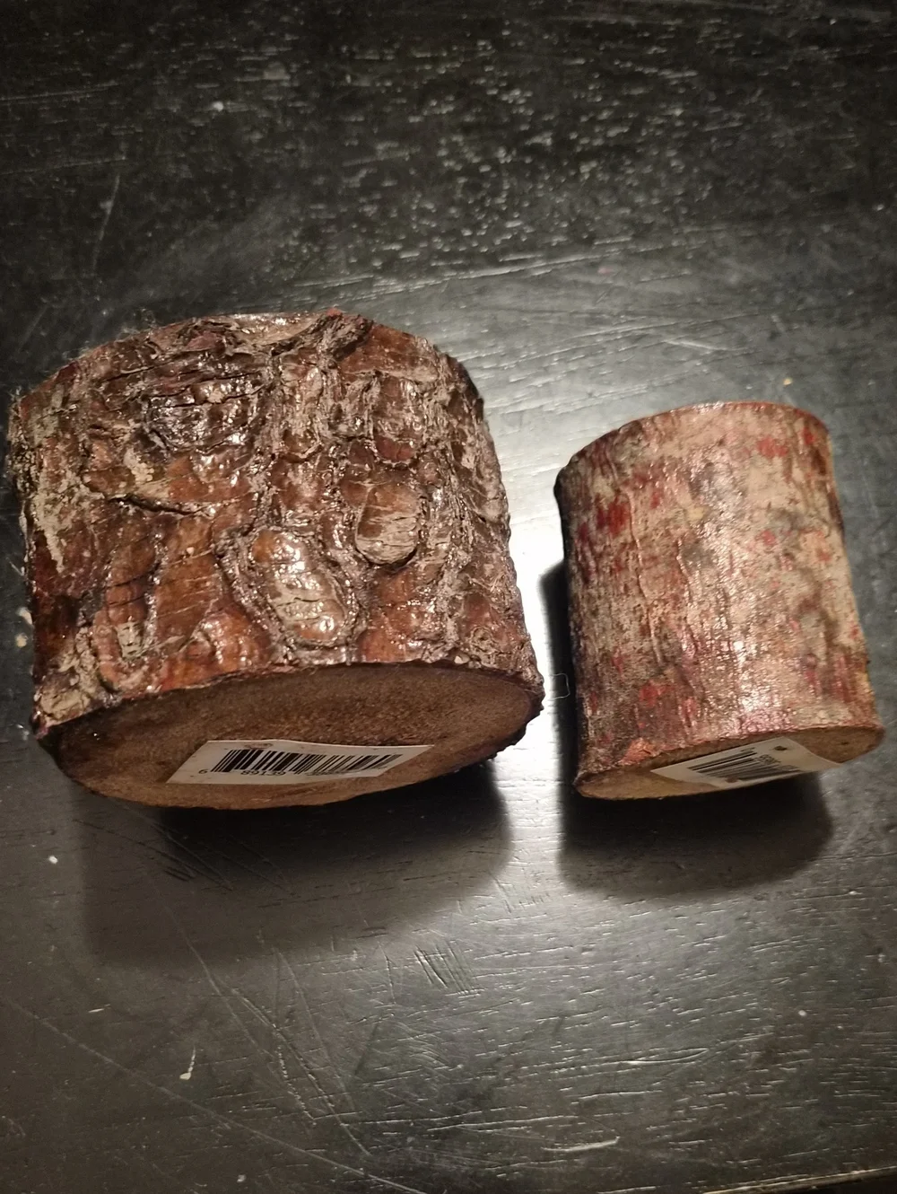 Rustic Natural Wood Votive Candle Holders - Brown